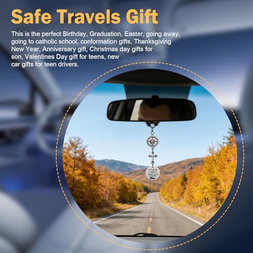 WZP Cross Rear View Mirror Car Charm, Cross for Rear View Mirror - Product Imagery