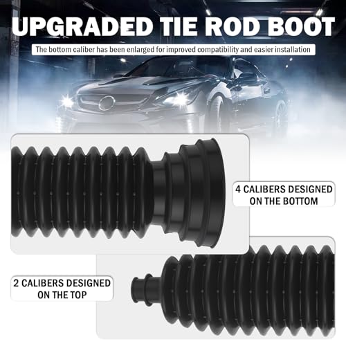 2PCS Thick Silicone Car Inner Tie Rod Boot Upgrade Large - Product Imagery