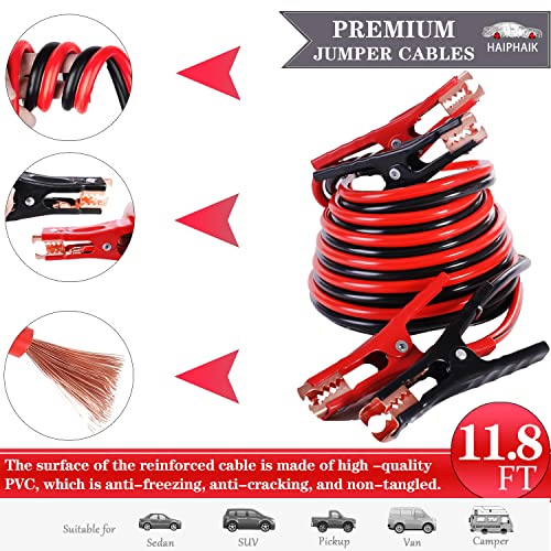 HAIPHAIK Car Emergency Kit with 11.8ft Jumper Cables, Roadside - Product Imagery