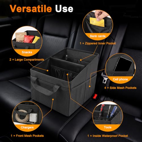 BFXM Car Organizer Back Seat, Black Collapsible Middle Seat Car - Product Imagery