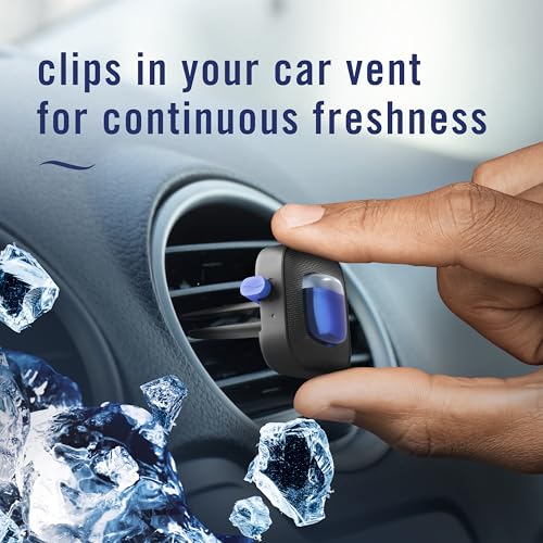 Febreze Car Air Freshener Vent Clip Platinum Ice Scent, .07 oz. - Product Imagery