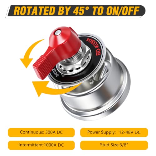 Nilight Battery Disconnect Switch 300A 12-48V - Product Imagery