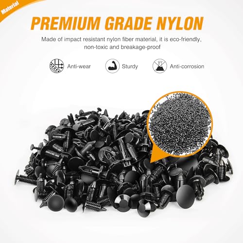 GOOACC 240PCS Bumper Retainer Clips Car Plastic Rivets Fasteners - Product Imagery