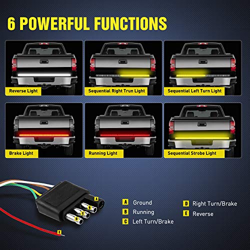 Nilight TR-04 Truck Tailgate Bar 60" Triple Row 504 LED Strip - Product Imagery