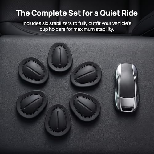 6PCS Car Cup Holder Insert, Silicone Anti-Shake Bottle - Product Imagery