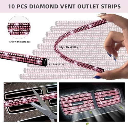 NBTEPEM 27-Piece Bling Car Accessories Set - Universal Fit - Product Imagery
