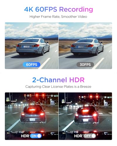 VIOFO A329S 4K 60FPS Dash Cam Front and Rear, STARVIS 2 HDR, - Product Imagery
