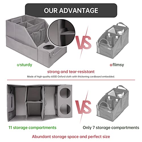 MULISOFT Car Backseat Organizer with 11 Pockets & 2 Cup Holders, - Product Imagery