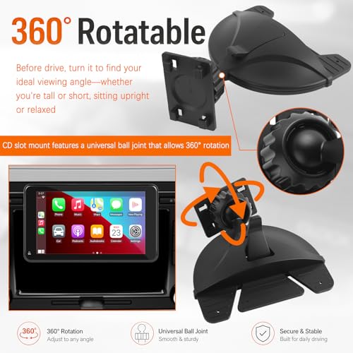 2026 New CD Slot Mount for Carplay Screen,360° Rotatable CD - Product Imagery