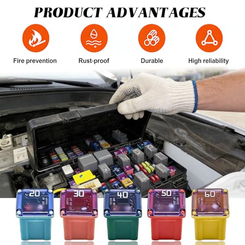 10PCS Car Fuse Combination, Low Profile Box Shaped Automotive - Product Imagery