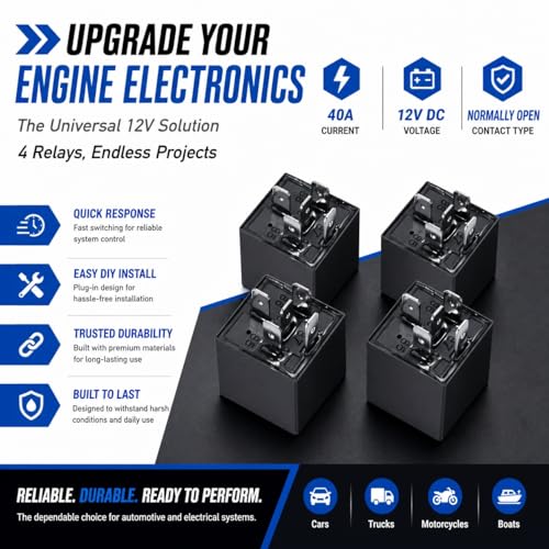 Pack 12V 5 Pin Relay 30/40 Amp SPDT Automotive Switch - Product Imagery
