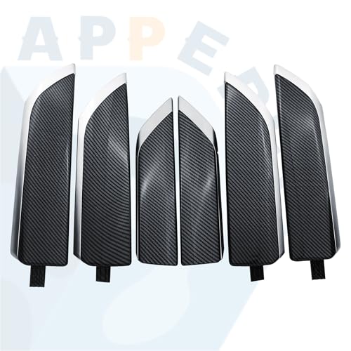Door Trim Molding Kit Carbon Fiber 6pcs for Interior Door Panel - Product Imagery