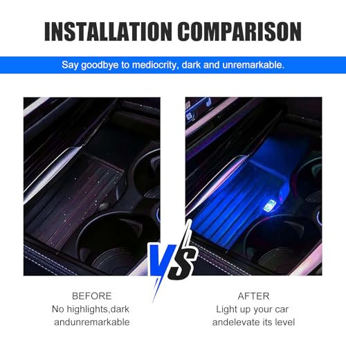 4 PCS USB LED Car Interior Atmosphere Lamp, Plug-in Auto Ambient - Product Imagery