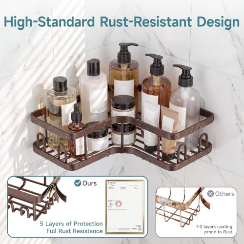 Veken Corner Shower Caddy 3-Pack, Advanced Rustproof - Product Imagery
