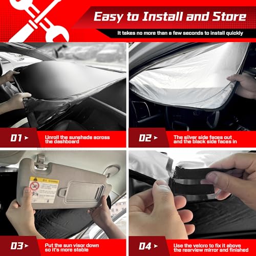 ARISMOTOR Windshield Sun Shade for Honda HRV HR-V 2023-2026 2027 - Product Imagery