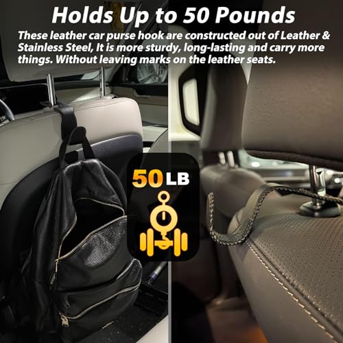 Purse Hook for Car Seat Headrest, Seat Back Storage Hook - Product Imagery