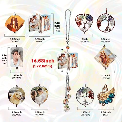 Custom Crystal Car Pendant Charms with Personalized Photos and - Product Imagery