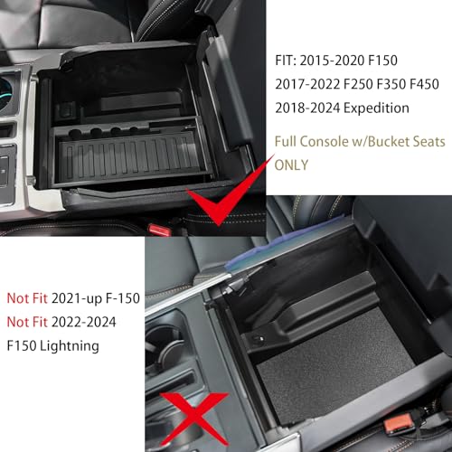 Center Console Organizer for Ford F150 2015-2020, 2017-2022 F250 - Product Imagery