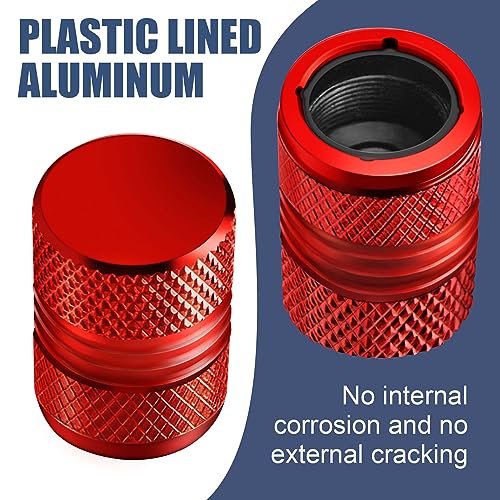 Tire Valve Stem Caps - 4 Pack Anti-Corrosion Premium Anodized - Product Imagery