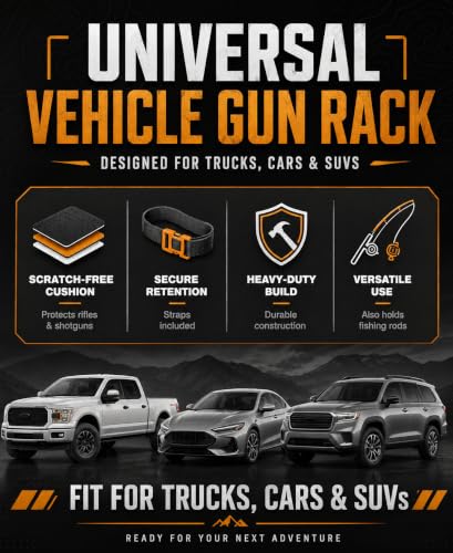 2026 Adjustable Seat Back Gun Rack, Universal Vehicle Rifle - Product Imagery