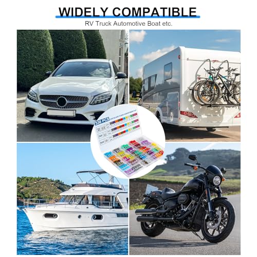 330PCS Car Fuses Assortment Kit, Upgraded Blade Fuses Automotive - Product Imagery