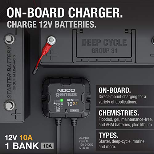 NOCO GENPRO10X1 12V 10A 1-Bank OnBoard Marine Battery Charger & - Product Imagery
