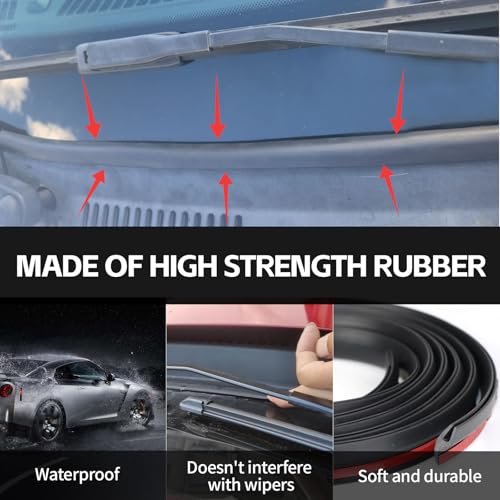 Car Front Windshield Rubber Seal Strip, 2M/6.5FT Car Weather - Product Imagery