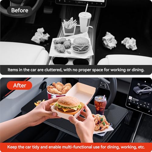 YONZEE 2-in-1 Car Steering Wheel Desk Tray & Car Seat Gap Filler - Product Imagery