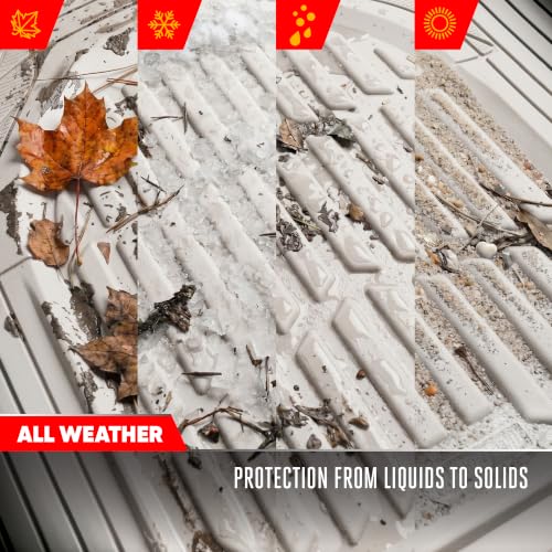 MotorTrend FlexTough White Car Floor Mats Rubber All Weather - Product Imagery