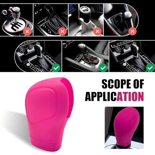 2 PCS Car Gear Shift Knob Cover, Silicone Anti-Slip Car Gear - Product Imagery