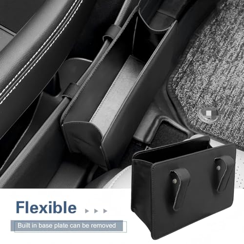 Car Trash Can,Leather Vehicle Trash Bin with 1 Roll Trash Bag, - Product Imagery