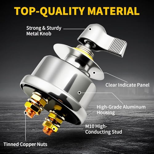 200A 12V Battery Disconnect Switch Heavy Duty, Quality Battery - Product Imagery
