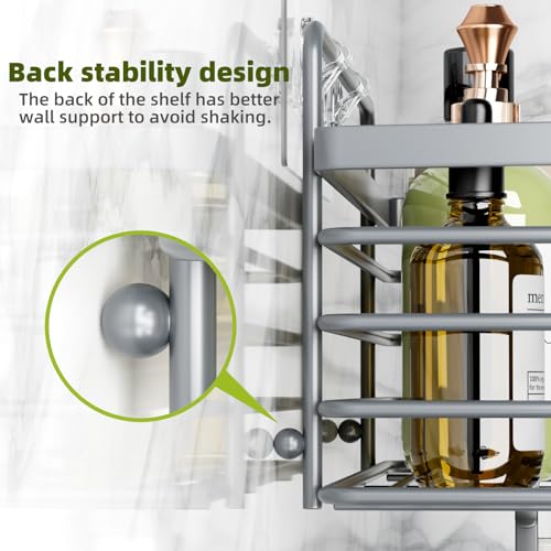 Yougai Dark Gray Shower Shelves, Bathroom Organizers and Storage - Product Imagery
