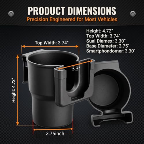 Car Door Cup Holder, 2-in-1 Bottle Stand & Phone Mount, - Product Imagery