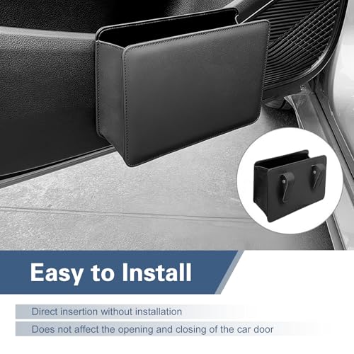 Car Trash Can,Leather Vehicle Trash Bin with 1 Roll Trash Bag, - Product Imagery