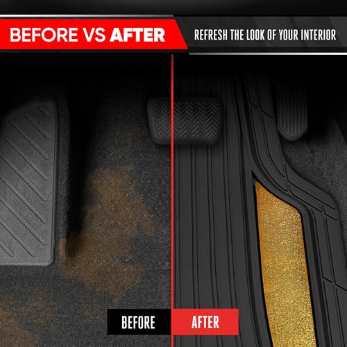 Motor Trend ChromeTech Car Floor Mats Full Set - Durable Rubber - Product Imagery