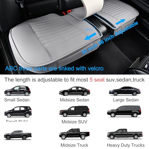 Back Seat Covers, Rear Seat Cushions, Auto Bench Protector with - Product Imagery
