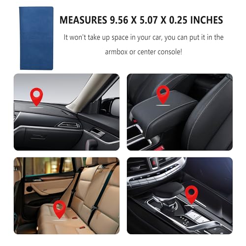 Car Registration and Insurance Holder,PU Leather Car Glove Box - Product Imagery