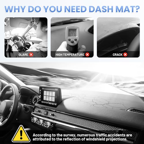 Sunsdrew Civic Dash Cover for 2022-2026 Honda Civic Dashboard - Product Imagery