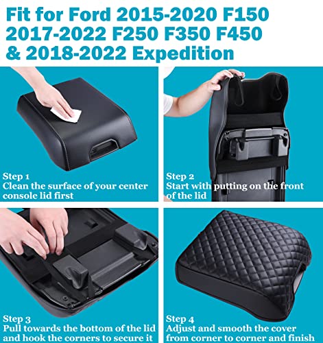 Center Console Cover for Ford F150 2015-2020, Armrest Cover for - Product Imagery