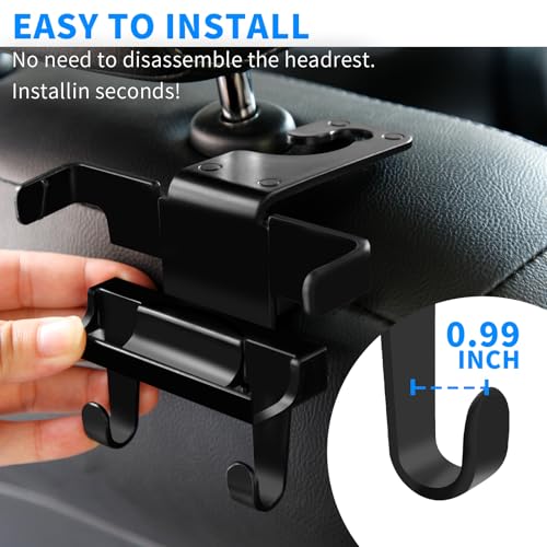 Upgraded Car Headrest Hidden Hook 2 in 1 Car Seat Hooks with - Product Imagery