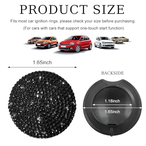 povtii Car Start Stop Button Cover, Anti-Scratch Bling Push - Product Imagery