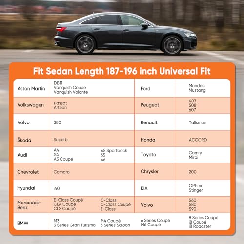 NEVERLAND Sedan Car Cover Waterproof All Weather 196''L x 72''W - Product Imagery