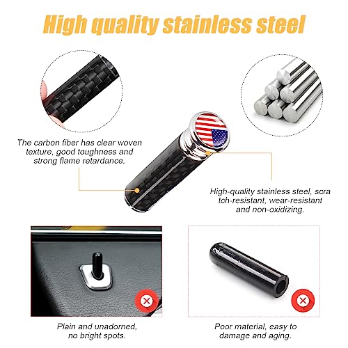 Moly Magnolia 4PCS Carbon Fiber Car Door Lock Knob Covers, Red - Product Imagery