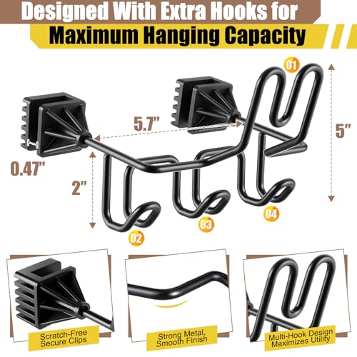 Hard Hat Holder for Truck Car Helmet Organizer, Triple Hooks, - Product Imagery