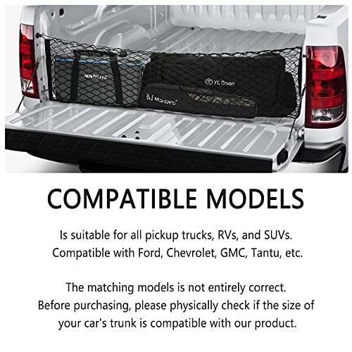 49''X16'' Truck Bed Organizer,Elastic Shrink Cargo Net Hold Many - Product Imagery