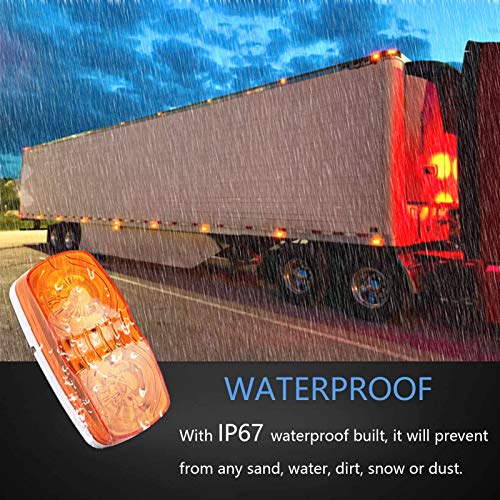 5Pcs Amber LED Trailer Marker Light, 12V 10 LED Side Marker Light - Product Imagery