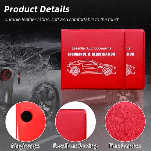 Ziciner Car Registration Insurance Holder, 2Pack Essential Auto - Product Imagery