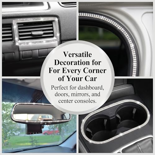 Bling Car Rhinestone Trim, 16.4Ft Self Adhesive Glitter Crystal - Product Imagery