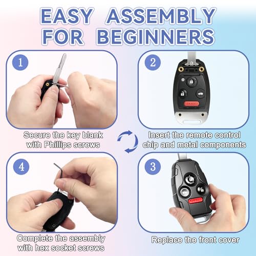 Key Fob Cover Replacement for Honda 2003-2015 Accord Civic CRV - Product Imagery